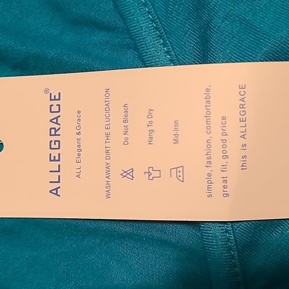 Allwgrace NWT Teal V-Neck Women's Top - 1X - Picture 6 of 9
